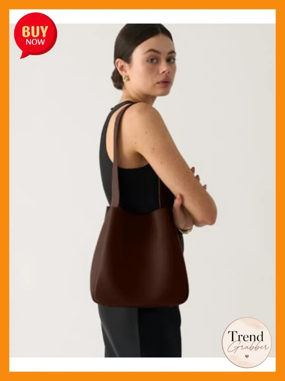 Slouchy Hobo Bag - Soft Faux Leather Shoulder Tote Purse - Vegan PU Leather